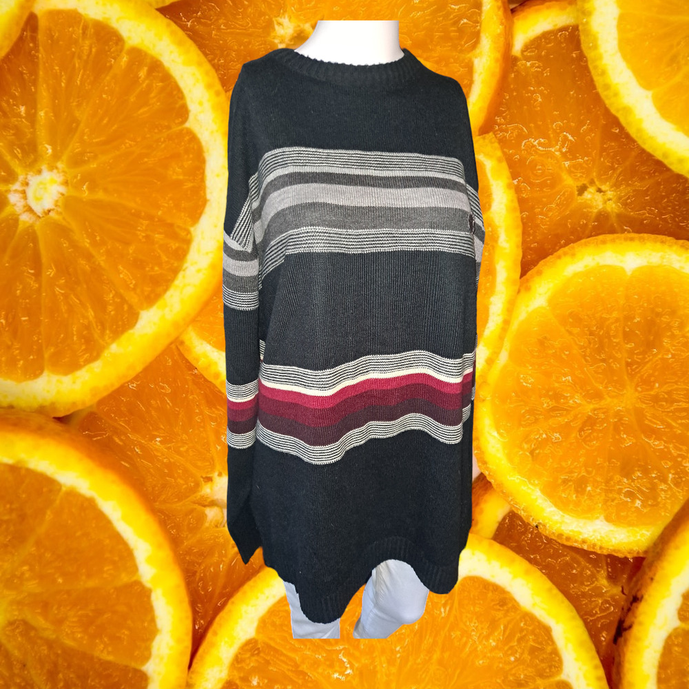 Mecca Black Gray and Red‎ Crew Neck Sweater Size XL